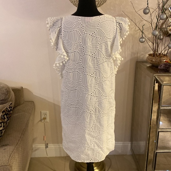 Lilly Pulitzer Astara Dress Leaf Eyelet Resort White Small - Picture 9 of 10